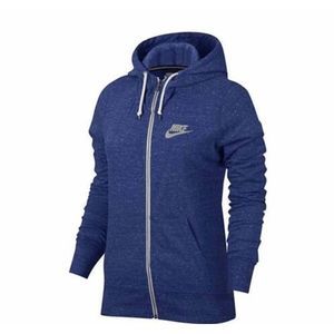 NEW Girls Small NIKE Gym Vintage Hoodie Lite Sweatshirt Full-Zip 824206-456 Blue
